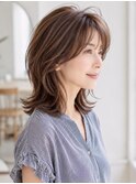 レイヤー ハイライト 白髪ぼかし 30代 40代 青山 表参道
