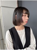 岐阜レイヤーボブ顔まわりレイヤーボブダークグレージュ