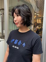 ノラ シブヤ(NORA)&nbsp;小顔ミディアムパーマミディアムデジタルパーマボブパーマ前髪