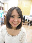 大人かわいいワンレンベースボブ