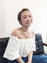 ヘアー メイク ミート(hair make Meet) くるりんぱ×編み込み まとめ髪