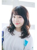 ミディアム大人カジュアルカール[横浜美容室30代40代50代]