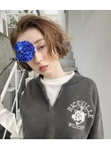 ハンサムボブ×古着×花  Hair by Watanabe