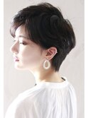 横顔美人ショート×ニュアンスカール