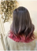 #裾 #カラー #シルバー #ピンク #ケアブリーチ #ハイトーン