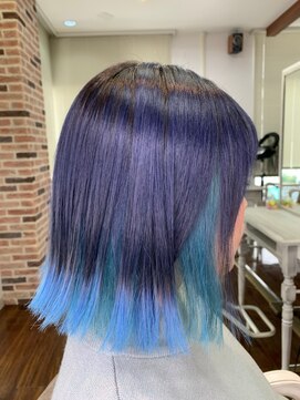ジウ 上通り(JIU) おしゃかわグラデーション毛先カラー×ライトブルー