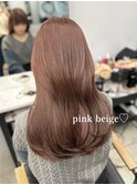 ピンクカラー　ピンクベージュ　ピンクブラウン　ブリーチなし