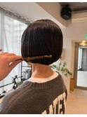 韓国風ボブ/髪質改善/小顔/艶ベージュ/30代/40代