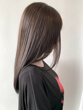 【セミロング（髪質改善）】×【アッシュブラウン】