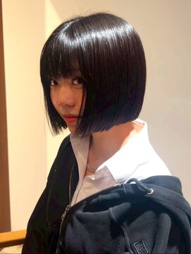 クラン バイ ナチュラル(clan by Natural) 大人ガーリー/切りっぱなしボブ/タンバルモリ/縮毛矯正/湿気対策