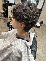 グローブ バーバー(GROVE BARBER) 毛流れパーマ センターパート ニュアンスパーマフェザーパーマ