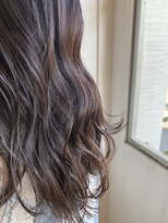 ヘアーエポック(hair epoque) 暗髪 シルバーラベンダーベージュバレイヤージュカラー