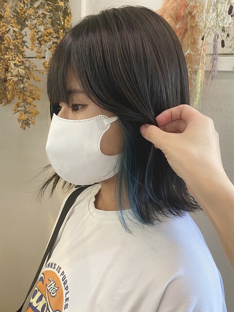 inner bluegreen × greige♪/アクセサリーカラー/ミディアム