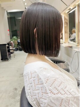 リール 銀座(R'EEL) ショコラアッシュ黒髪ボブルフ×髪質改善[銀座]