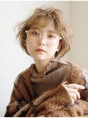 ショートヘア_チェリーブラウンフェミニンロング_38952