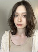 【PARK】オリーブベージュ×ミディアムレイヤー