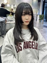 シティ(CITY)&nbsp;ブルーブラック 姫カット 韓国ヘア レイヤーカット