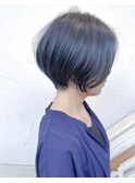 【morio成増 セリザワ】丸みショートボブ ハイライト ネイビー