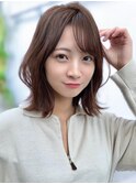 【F】ナチュラルかわいいくびれヘアくすみベージュ