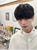 韓国マッシュスペインカールブルーブラックシャドウパーマ1