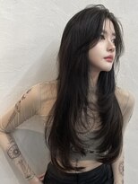 ユニ 原宿(uni)&nbsp;#82/韓国/韓国風/レイヤーカット/後れ毛/くびれヘア/前髪/原宿