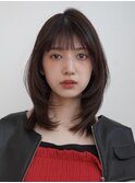 ミニウルフレイヤーカット顔周り前髪韓国ミディアムロング
