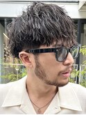 大分ツーブロック刈り上げマッシュツイストスパイラルパーマ