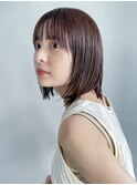 ボブショートミディアムおくれ毛前髪カット_F40170