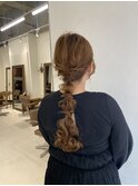 ヘアセット/ヘアアレンジ/カチモリ/編みおろし/ハーフアップ