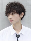 無造作マッシュメンズショートマットカラーニュアンスパーマ