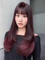 アルバム 新宿(ALBUM SHINJUKU) ロング顔周りレイヤーイメチェンピンクベージュ_ba587661