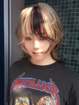 オルン(ORGN.) ウルフカット ブロックカラー デザインカラー ブロンド レイヤー