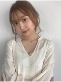 グレージュ×ダウンヘアセット