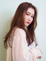 ロングレイヤーカット 顔まわりレイヤーロング ブラウンベージュ