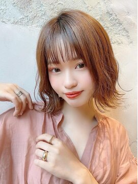 プアメリア 名古屋(Puamelia) ハイトーン×ダブルカラー×グレーベージュ☆ボブ[名古屋]