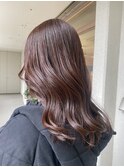 ミディアム/巻き髪/暖色カラー/暖色ブラウン/ピンクブラウン