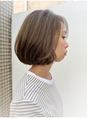 大人ボブ アッシュベージュ ハイライトカラー 20代/30代/40代