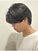メンズマッシュセンターパートスパイラルパーマニュアンスパーマ