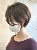 ショートカットくびれショート前下がりボブベージュカラー40代★