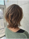 くびれレイヤーボブ　40代50代からの大人ミディアムヘア