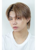 ポイントファイブバイソレイユ 小松店.5 by SOLEIL)&nbsp;ショートパーマセンターパートイエローベージュ