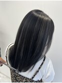 @ハイライトカラー白髪ぼかし透明感韓国ヘア暗髪２０代30代