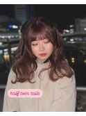 ツインテールアレンジ/ピンクベージュ