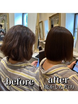 ルフール(ref-le) 美髪矯正(縮毛矯正)で湿度にも負けない憧れのワンレンボブに