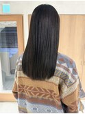 久保田)地毛風縮毛矯正ストレートグレーベージュ透け感カラー
