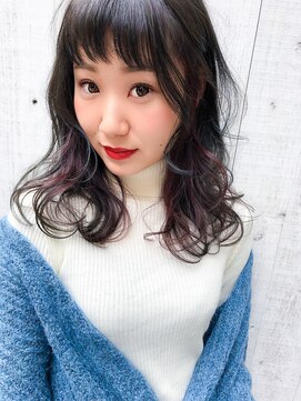 ローランド(Rowland) 《桐原真理子》インナーカラー☆グレー☆アッシュ☆パープル