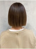 ミニボブ_マロンベージュAラインボブかきあげロング_ba318432