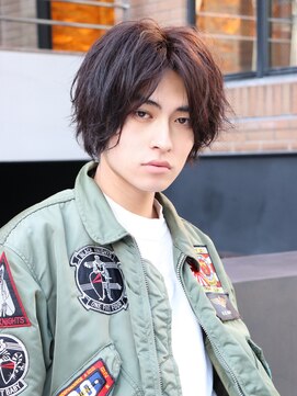 ネイビー(NAVY) 色気男子 ニュアンスパーマ センターパート