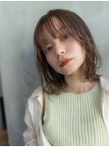 透明感カラー/ミディアムボブ/20代30代