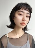 オリーブベージュショートミニボブグレージュブリーチレイヤー